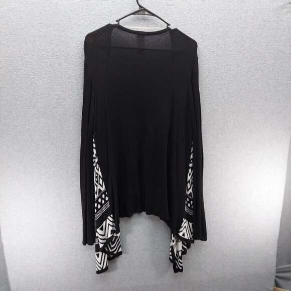 Faded Glory Black & White Geometric Cardigan Sweater XXL Rayon - Picture 3 of 3
